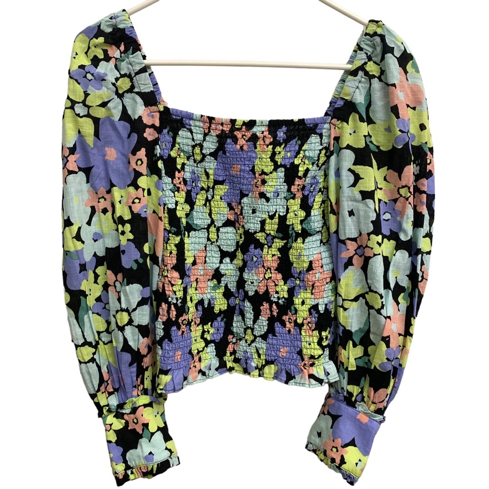 Free People Smocked Floral Top NWT